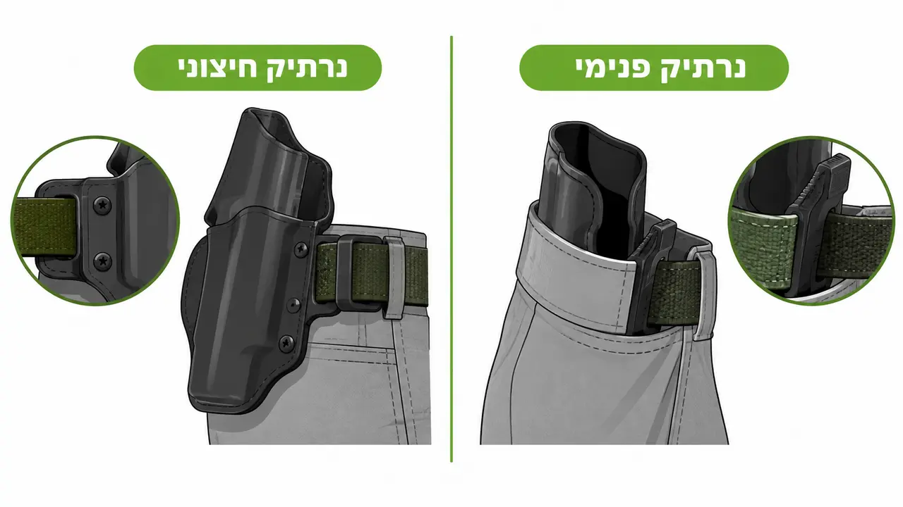 האם לנשיאה סמויה עדיף נרתיק פנימי IWB או נרתיק חיצוני OWB?