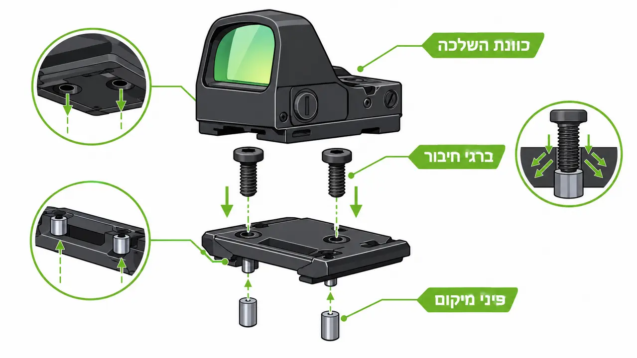 בחירת כוונת השלכה לאקדח