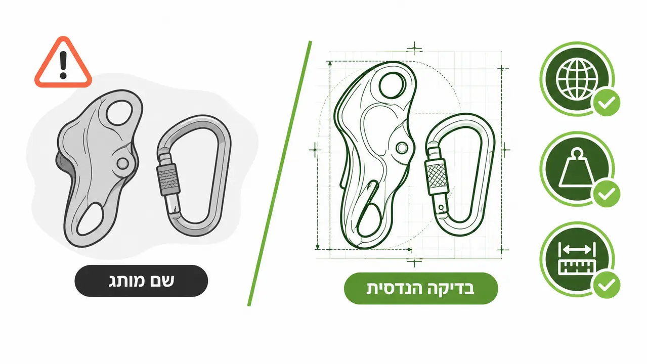 איור של מכשיר גלישה וטבעת, בחירה לפי שם מותג מול בדיקה של המפרט