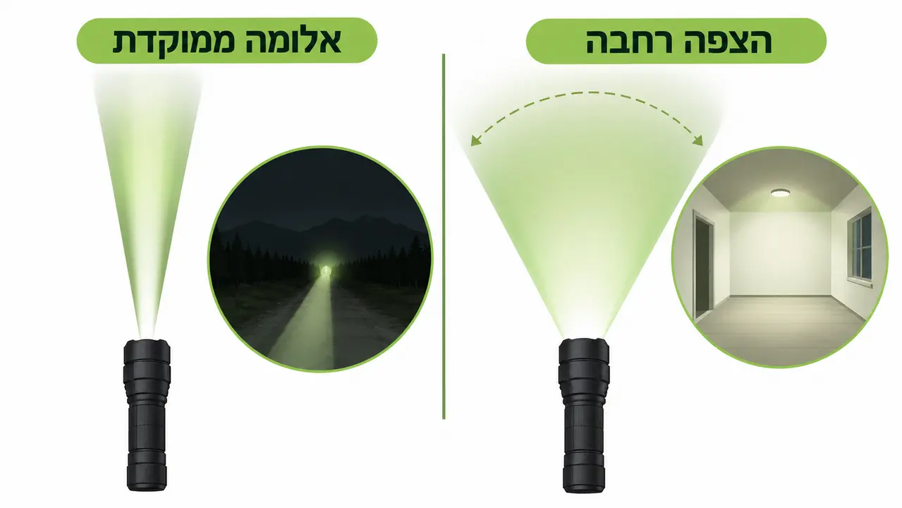 בחירת פנס לנשק טקטי נטען